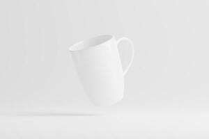 keramisk råna kopp för kaffe te vit tom 3d tolkning attrapp foto