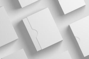 programvara låda med glida fall vit tom 3d tolkning attrapp foto