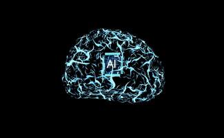 visualisering av artificiell intelligens neuralt nätverk strukturera av algoritmer skiktad till återskapa mänsklig hjärna. maskin inlärning algoritm lösning beräknande operationer, 3d framställa animering foto