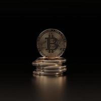 3D render bitcoin koncept. nya virtuella pengar. kryptovaluta