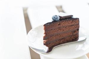 choklad fudge tårta i café