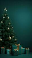 dekorerad ljus jul träd stor foto