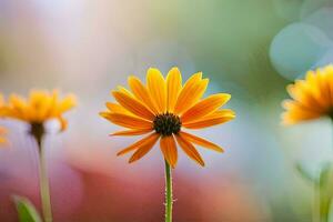 orange blommor i de Sol. ai-genererad foto