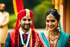 en skön indisk bröllop i delhi. ai-genererad foto