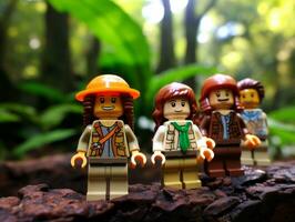 de episk sökande av LEGO äventyrare ai generativ foto