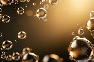 stänga upp av vatten med bubblor för kosmetisk bakgrund.skapad med generativ ai teknologi. foto