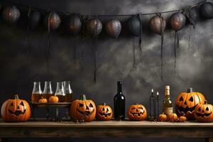 halloween bakgrund med kopia utrymme.skapat med generativ ai teknologi foto