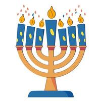 grafisk hanukkah ljusstake på vit bakgrund foto