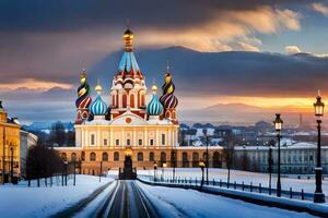 de katedral av de helig korsa i st Petersburg, Ryssland. ai-genererad foto