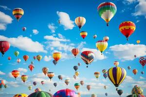 färgrik ballong festival. generativ ai foto