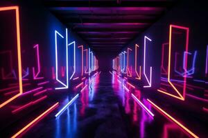 neon pilar bakgrund. generativ ai foto