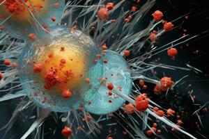 cytokin oreglering i stillbilder sjukdom. generativ ai foto