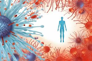 immun systemet ge sig på i stillbilder sjukdom. generativ ai foto