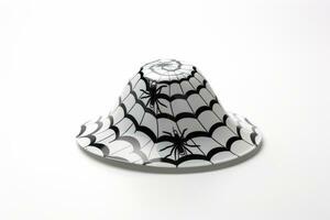 Spindel webb mönstrad papper hatt i svart och vit. generativ ai foto