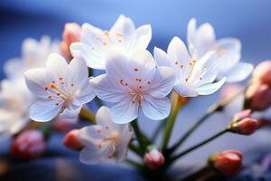 naturer uppvaknande visat upp förbi en vibrerande array av färsk vår blommor ai genererad foto