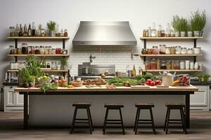 3d kök på en isolerat bakgrund professionell reklam fotografi ai genererad foto