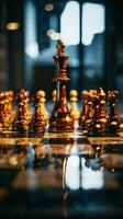 schack, en liknelse för en affärsmän spel planen, strategi, och taktisk förmåga vertikal mobil tapet ai genererad foto