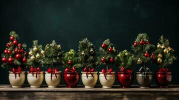 smyckande leva inlagd jul träd för en hållbar Semester firande foto