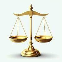 årgång guld balans skala mäta eller lag rättvisa symbol. advokater dag eller värld dag av social rättvisa begrepp förbi ai genererad foto