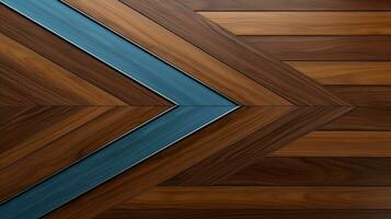 trä intarsia vägg parkett, abstrakt mönster bakgrund, generativ ai illustration foto