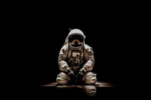 porträtt av astronaut i Plats . generativ ai. foto