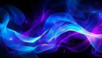 abstrakt lila rök bakgrund. blå Vinka kosmisk dynamisk energi flöde. generativ ai foto