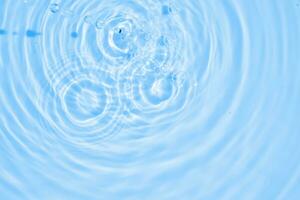abstrakt transparent vatten skugga yta textur naturlig krusning på blå bakgrund foto