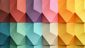 abstrakt geometrisk papper skära 3d textur baner pastell bakgrund. foto