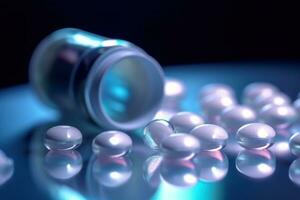 melatonin piller produkt. realistisk fotografi. generativ ai foto