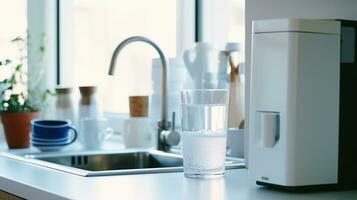 bordsskiva vatten filtrera rena dricka vatten på din kök tabell foto