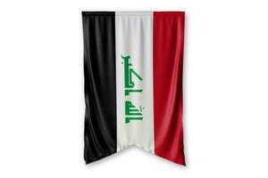 irak flagga och vit bakgrund. - bild. foto