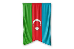 azerbaijan flagga och vit bakgrund. - bild. foto