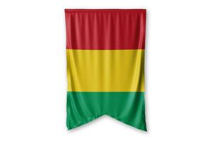 guinea flagga och vit bakgrund. - bild. foto
