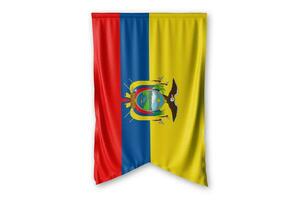 ecuador flagga och vit bakgrund. - bild. foto