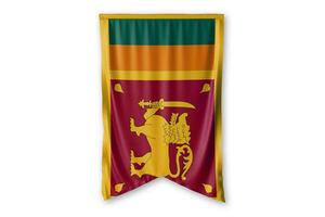 Sri Lanka flagga och vit bakgrund. - bild. foto