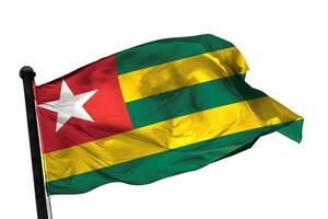 Togo flagga på en vit bakgrund. - bild. foto