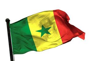 senegal flagga på en vit bakgrund. - bild. foto