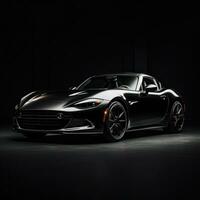 en lyxig, svart sporter bil med en elegant design foto