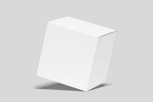realistisk fyrkant låda förpackning illustration för mockup. 3d framställa. foto