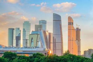 Moskvas stads skyline affärsdistrikt i Ryssland foto
