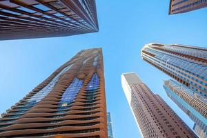 downtown chicago skyline stadsbild i usa foto