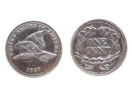 ett cent mynt isolerat foto