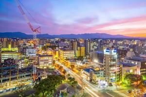 miyazaki city downtown skyline stadsbild i kyushu, japan foto