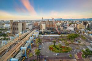 miyazaki city downtown skyline stadsbild i kyushu, japan foto