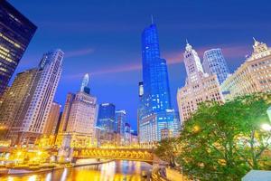 downtown chicago skyline stadsbild i usa foto