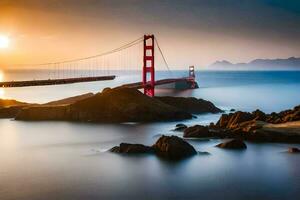 de gyllene Port bro i san francisco. ai-genererad foto