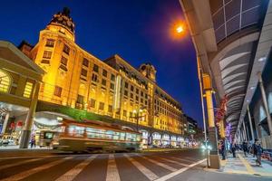 kagoshima centrum centrum, stadsbild i kyushu, japan foto