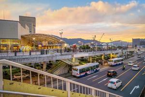 nagasaki city downtown skyline stadsbild i japan foto