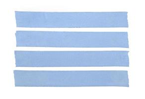 grupp av fyra blå tomma tygtejp isolerad på vit bakgrund