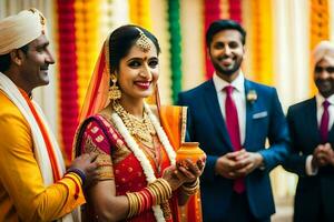 indisk bröllop i delhi. ai-genererad foto